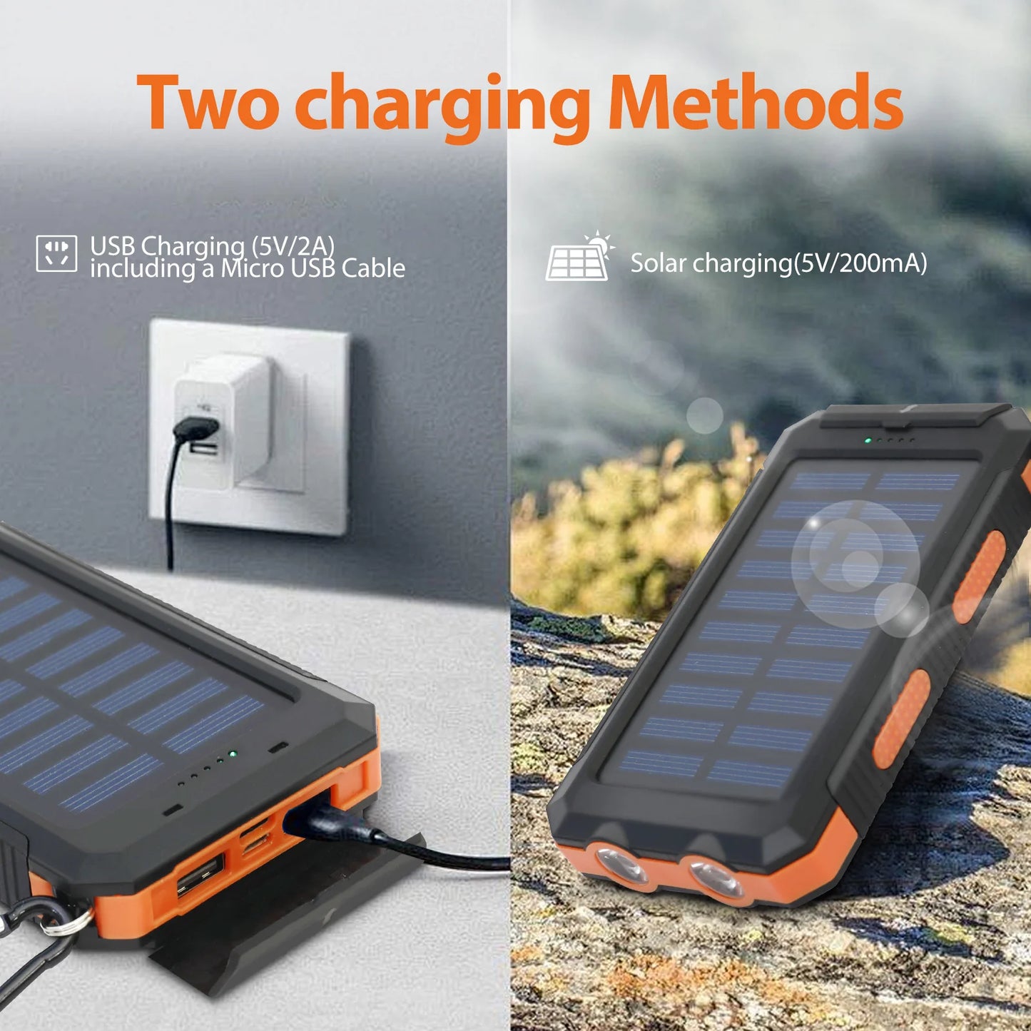 OGERY Solar Charger for Cell Phone Portable Solar Power Bank