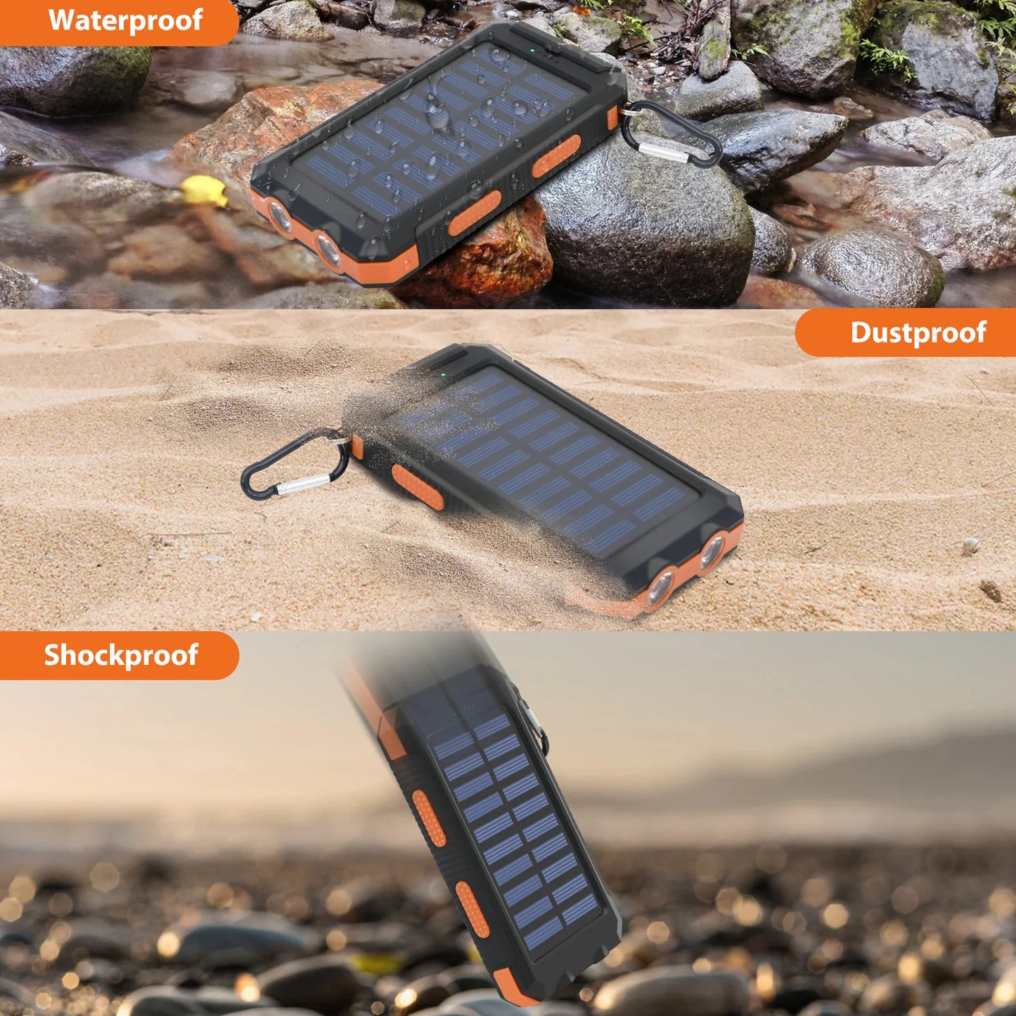 OGERY Solar Charger for Cell Phone Portable Solar Power Bank