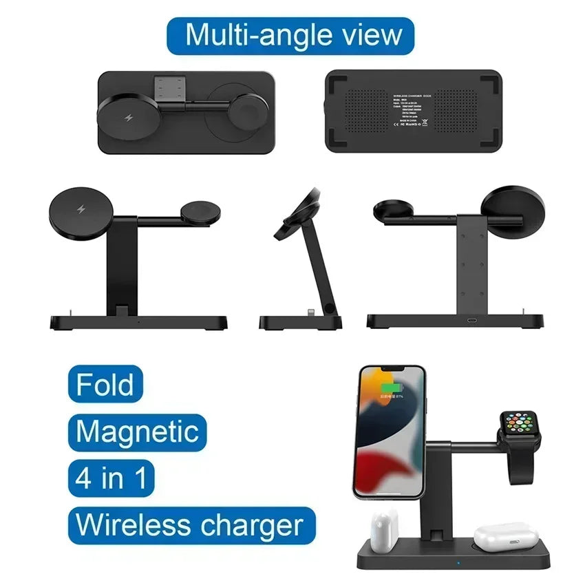 4in1 Magnetic Wireless Charger Stand Fast Charging Dock Station for |iPhone/Apple products|