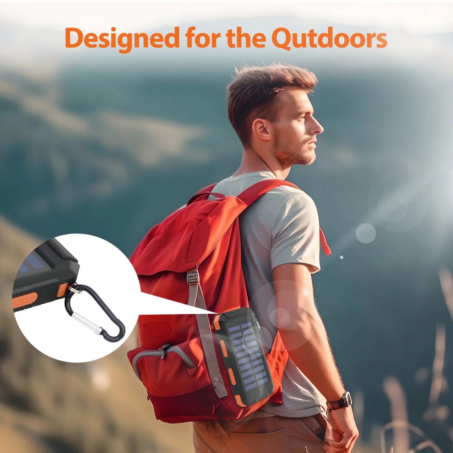 OGERY Solar Charger for Cell Phone Portable Solar Power Bank