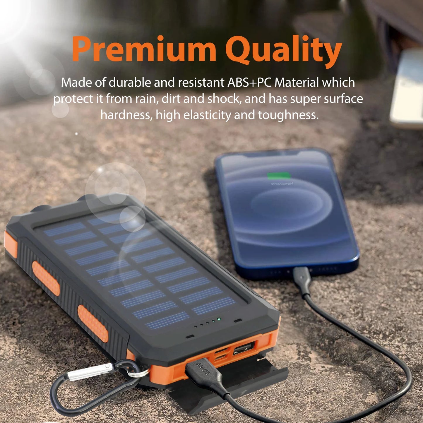 OGERY Solar Charger for Cell Phone Portable Solar Power Bank