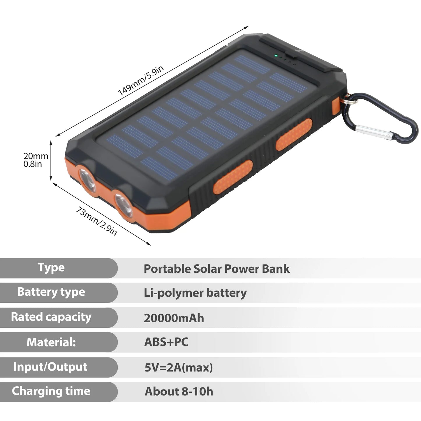 OGERY Solar Charger for Cell Phone Portable Solar Power Bank