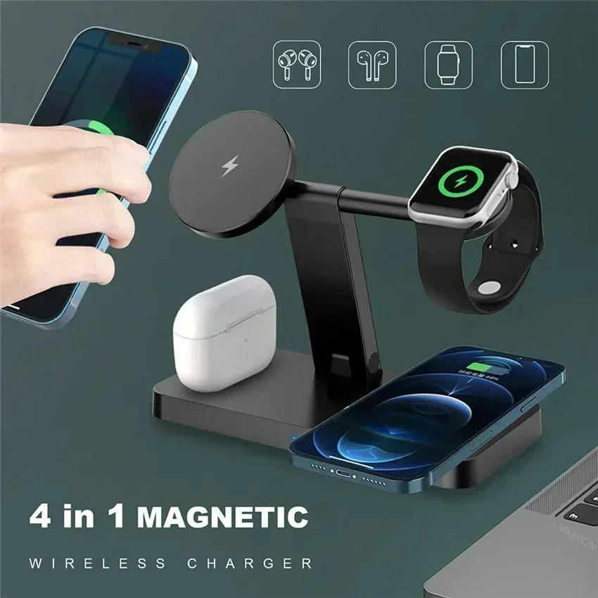 4in1 Magnetic Wireless Charger Stand Fast Charging Dock Station for |iPhone/Apple products|