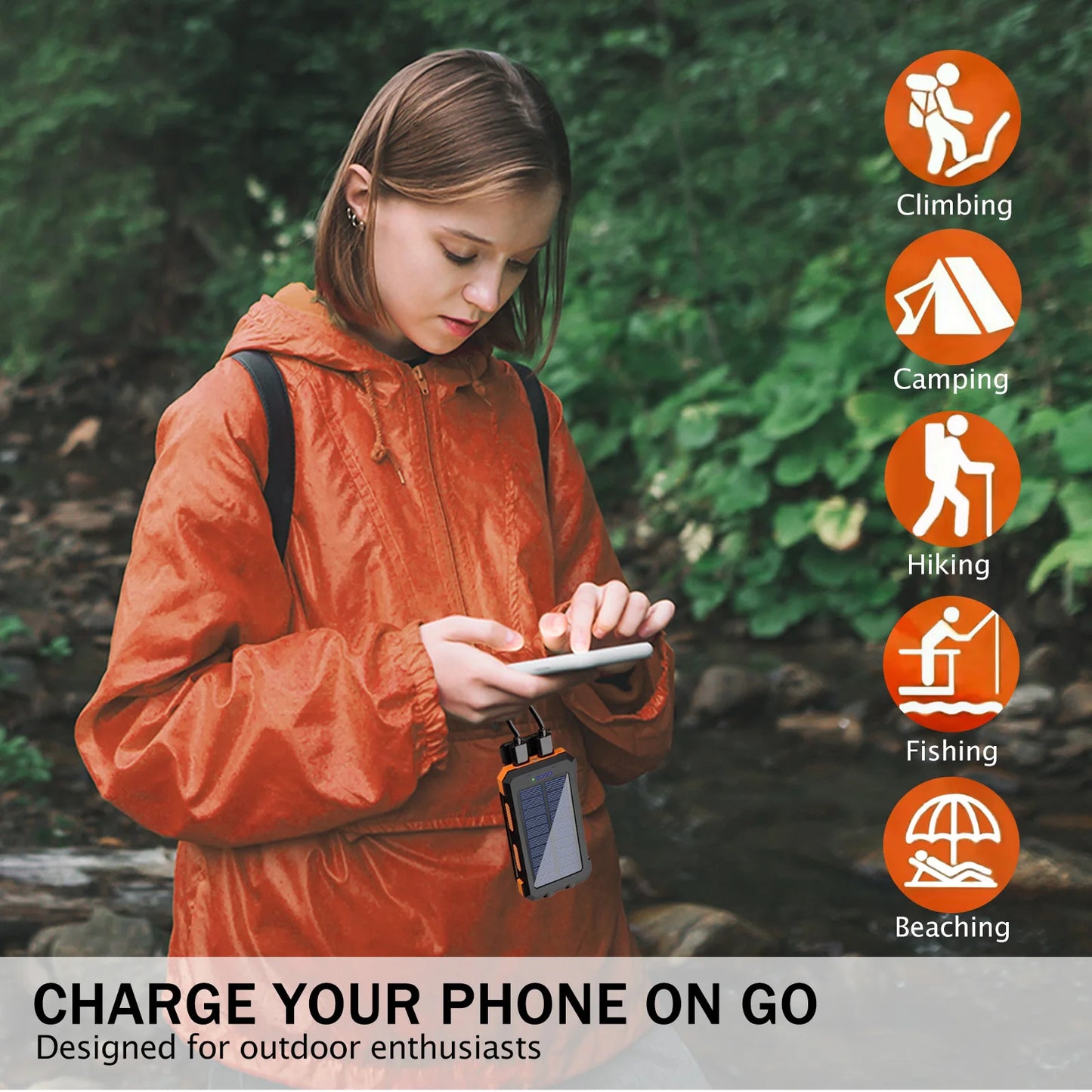 OGERY Solar Charger for Cell Phone Portable Solar Power Bank