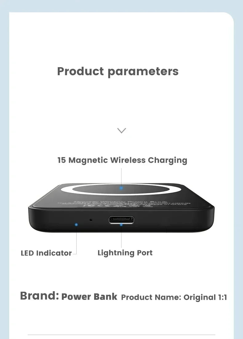 MagSecure Magnetic Wireless Power Bank for iPhone 12 13 14 15 Pro Max