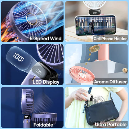 KINSCOTER Handheld Mini Fan Foldable Portable Fan