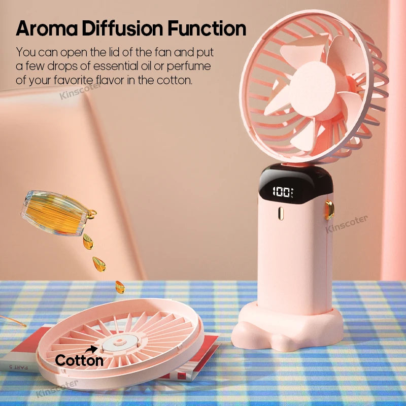 KINSCOTER Handheld Mini Fan Foldable Portable Fan
