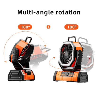 OGERY Battery Operated Fan Portable Rechargeable with LED Light and Hook