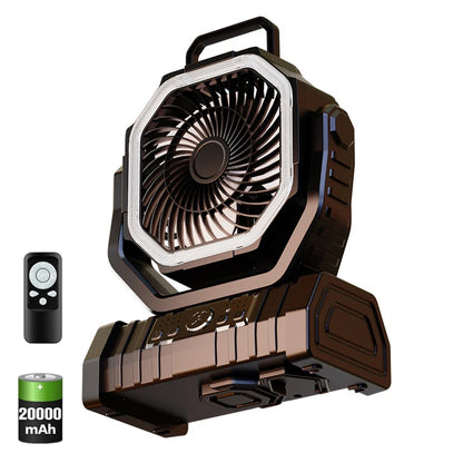 OGERY Battery Operated Fan Portable Rechargeable with LED Light and Hook